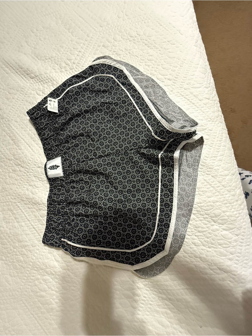 Free People Black and White Patterned Athletic Shorts